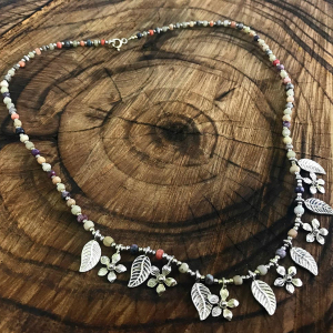 Natural Stone Silver Necklace