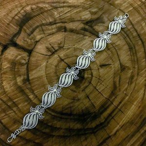 Strawberry Motif Silver Bracelet