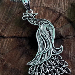 Peacock Model Silver Necklace