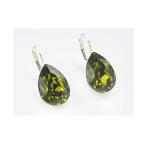 Pear Shape Earrings - Olive